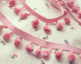 Pink ball fringe (1 yd)