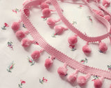 Pink ball fringe (1 yd)