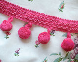 Fuchsia Pink Pom Pom Tape (18"/20"/26"/1yd)