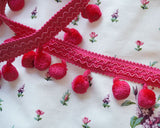 Fuchsia Pink Pom Pom Tape (18"/20"/26"/1yd)