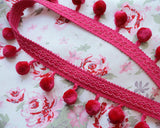 Fuchsia Pink Pom Pom Tape (18"/20"/26"/1yd)
