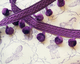 Purple pom pom tape (1yd)