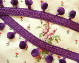 Purple pom pom tape (1yd)
