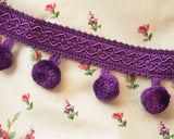 Purple pom pom tape (1yd)