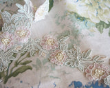 Embroidered trim with beads (5 motifs 45cm)