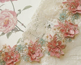 ローズとデイジーのレース刺繍ブレード(30cm)