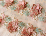 ローズとデイジーのレース刺繍ブレード(30cm)