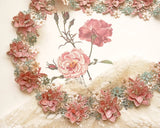 ローズとデイジーのレース刺繍ブレード(30cm)