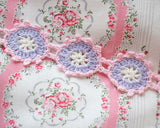 Crochet flower trim (1yd)