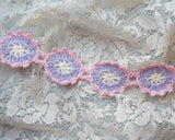 Crochet flower trim (1yd)