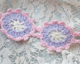 Crochet flower trim (1yd)