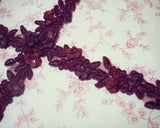 Braid with sequins and ribbon flowers (8 motifs)