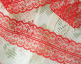4.5cm幅の赤いラッセルレース (2m)
