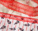 4.5cm幅の赤いラッセルレース (2m)