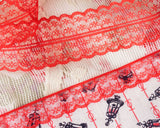 4.5cm幅の赤いラッセルレース (2m)