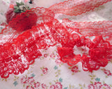 4.5cm幅の赤いラッセルレース (2m)