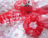 4.5cm幅の赤いラッセルレース (2m)