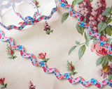 Pink and Blue Floral Rick Rack (2yds)