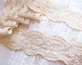 ヴィンテージ ベビーピンクのカントリー風の綿レース  (50cm)