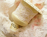 ヴィンテージ ベビーピンクのカントリー風の綿レース  (50cm)