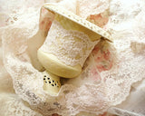 ヴィンテージ ベビーピンクのカントリー風の綿レース  (50cm)