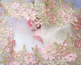 Pink floral glitter lace (16")