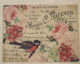 Antique-Style bird pattern panel fabric (1 sheet)