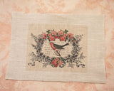 Antique-Style bird pattern panel fabric (1 sheet)