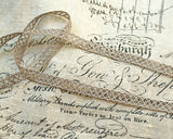 3/8” wide sand silver Valencienne lace (1 yd)