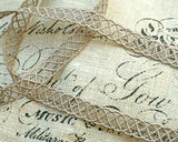 3/8” wide sand silver Valencienne lace (1 yd)