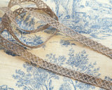 0.5" wide sand silver Valencienne lace (1 yd)