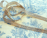 3/8” wide sand silver Valencienne lace (1 yd)