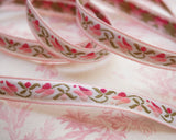 ヴィンテージ・チューリップ柄ジャガードリボン (1m)