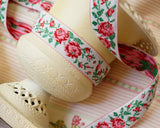 ヴィンテージ・バラ柄ジャガードリボン (50cm)