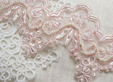 Organza with pearl embroidered trim