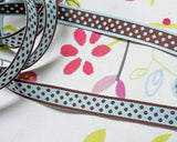 ヘアアクセサリー、ハンドメイド布小物、カルトナージュのボーダーなど、使い方色々のアメリカの両面使えるリボンです。