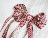 ヘアアクセサリー、ハンドメイド布小物、カルトナージュのボーダーなど、使い方色々のアメリカのリバーシブルのリボンです。