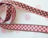 ヘアアクセサリー、ハンドメイド布小物、カルトナージュのボーダーなど、使い方色々のアメリカのリバーシブルのリボンです。