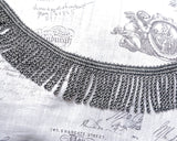 Black and Silver Bullion Fringe (1 yd)