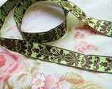 USA Ribbon Damask Pattern Embroidered Jacquard Ribbon (1yd)