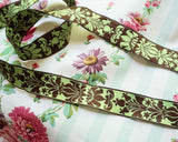 USA Ribbon Damask Pattern Embroidered Jacquard Ribbon (1yd)