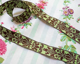 USA Ribbon Damask Pattern Embroidered Jacquard Ribbon (1yd)
