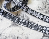 USA ribbon damask style embroidered jacquard ribbon (1yd)