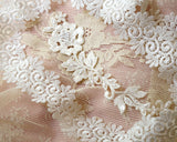 Embroidered lace motif with pearl beads and sequins (1 sheet)