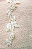 Embroidered lace motif with pearl beads and sequins (1 sheet)