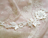 Embroidered lace motif with pearl beads and sequins (1 sheet)