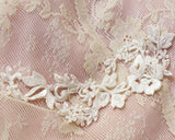 Embroidered lace motif with pearl beads and sequins (1 sheet)