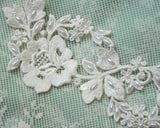 Embroidered lace motif with pearl beads and sequins (1 sheet)