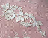 Embroidered lace motif with pearl beads and sequins (1 sheet)