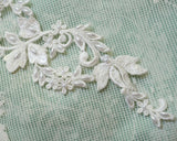 Embroidered lace motif with pearl beads and sequins (1 sheet)